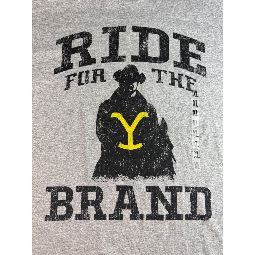 Yellowstone Mens Ride For The Brand Graphic‎ T-Shirt Grey XL 66-331-144 NWT